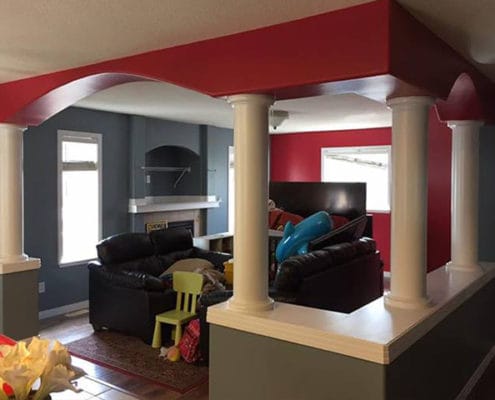 interior of a room painted red in Barrie